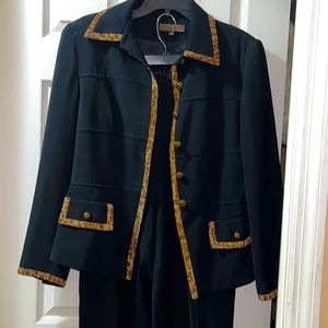 Bergamo New York Vintage Black Two Piece Suit Jacket and Pants